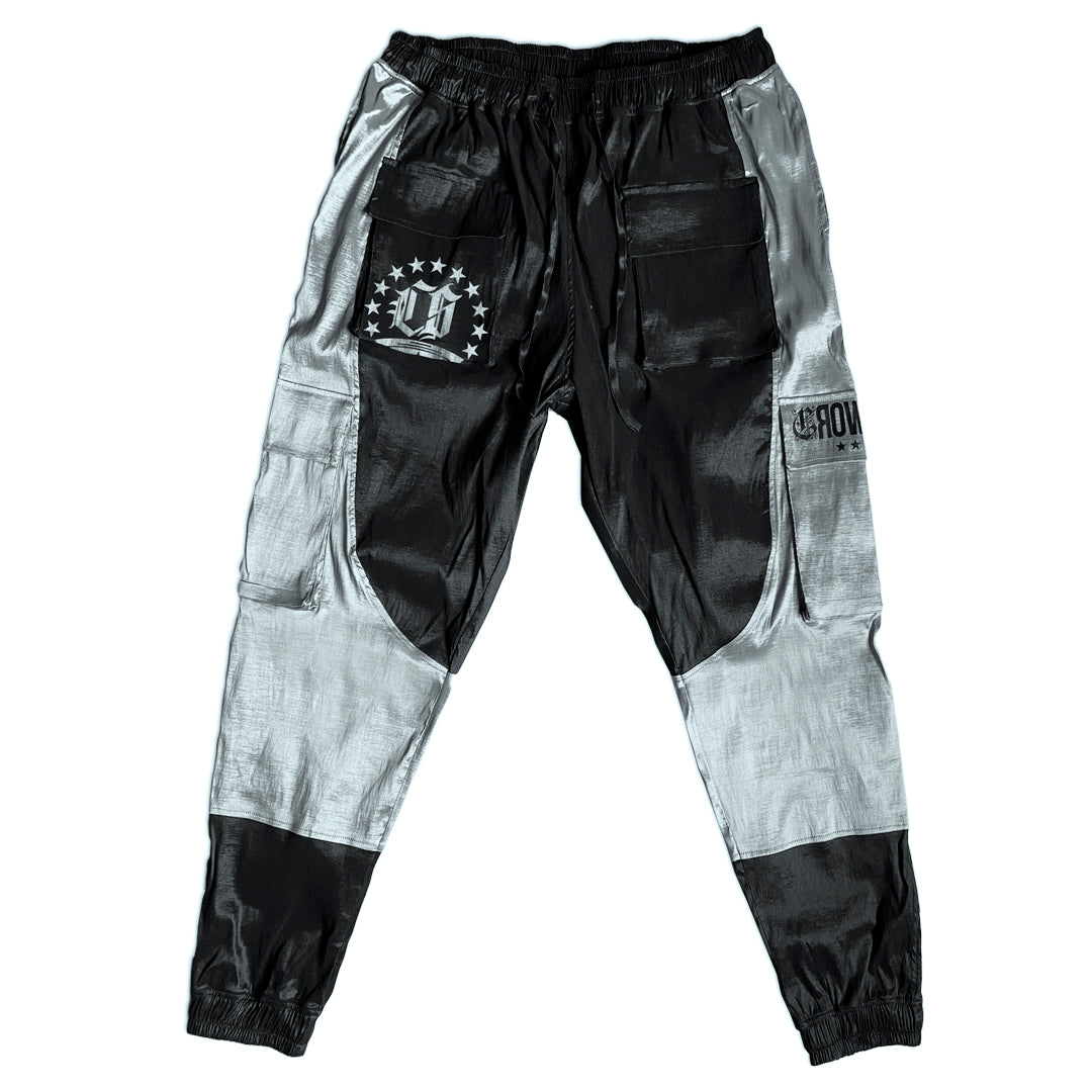 CS Black & Silver Cargo Pants – crowstarclothing