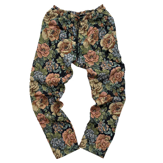 Vintage Floral Pants Black