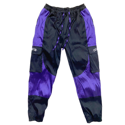 Black &amp; Purple Cargo Pants